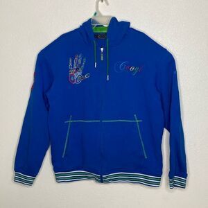 COOGI Men’s Blue Full Zip Hoodie Size XXL
